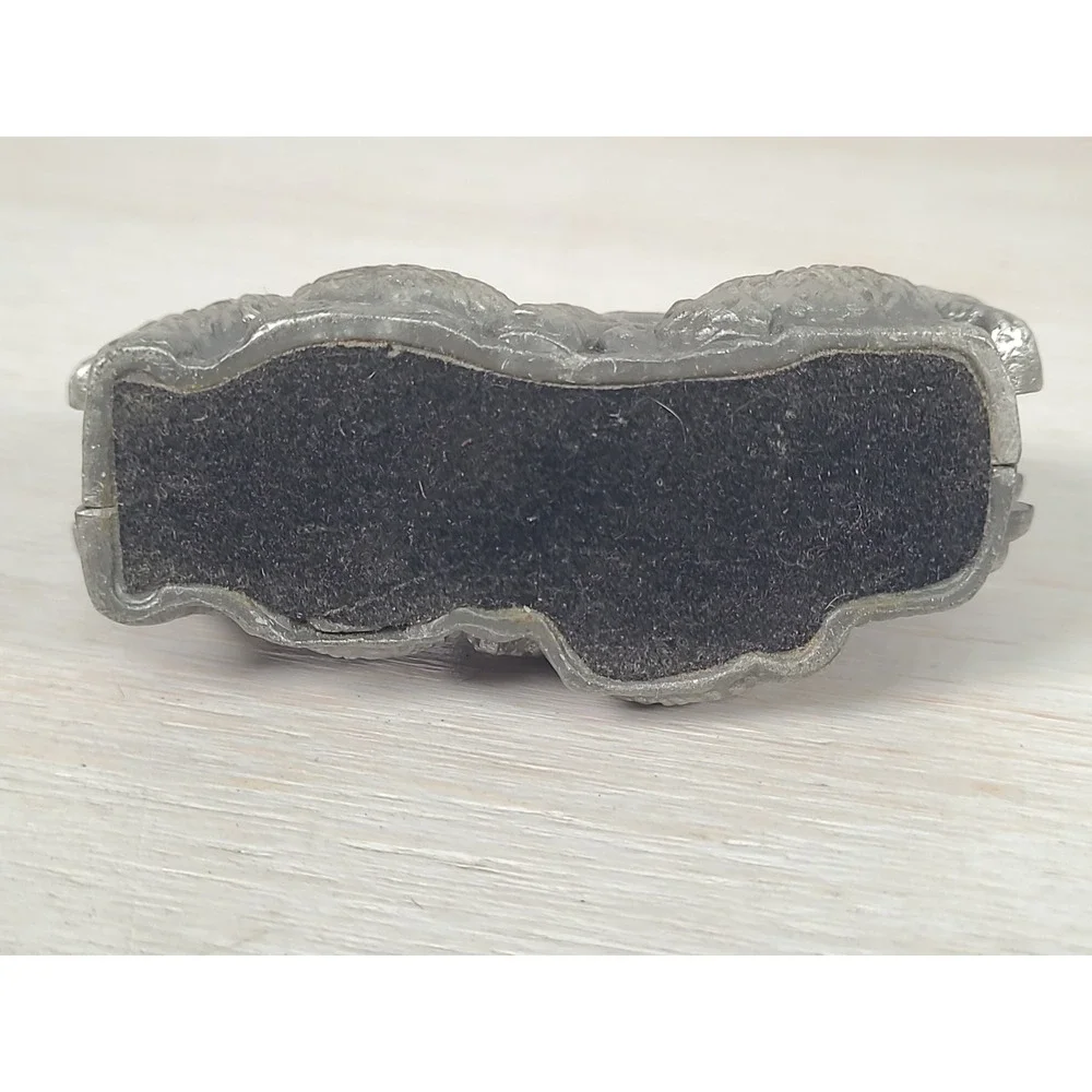 Vintage Style Cast Metal Rabbit Bunny Card Holder Silver Tone